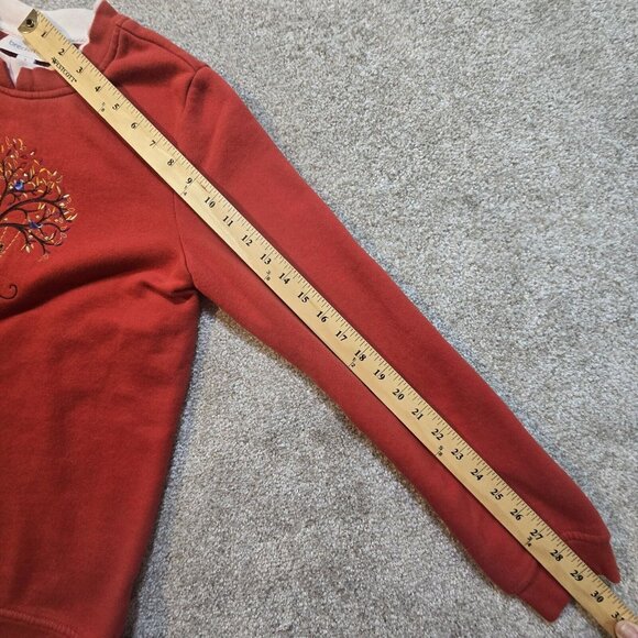 Breckenridge VTG Double Collar Sweatshirt Embroidery Owl Birds Rhinestones Sz S - Picture 7 of 12